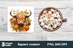 Cow sunflower square coaster sublimation