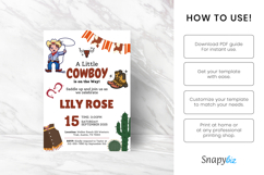 Editable Cowboy Baby Shower Invitation Canva Template Product Image 7