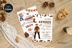 Editable Cowboy Baby Shower Invitation Canva Template Product Image 5