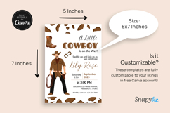 Editable Cowboy Baby Shower Invitation Canva Template Product Image 4