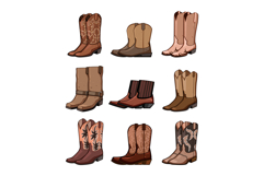 cowboy boots set cartoon Product Image 1