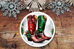 Christmas Cowboy Boots with Holy PNG Product Image 1