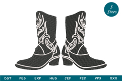 Cowboy Boots Embroidery Design Product Image 1