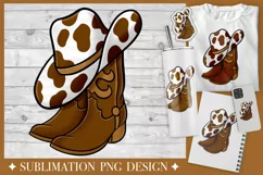Cowboy boots PNG Cowboy hat PNG Western sublimation PNG