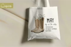 Cowgirl Boots with Birth Month May Flower Clipart Product Image 3