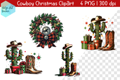 Vintage Cowboy Christmas PNG | ClipArt Product Image 1