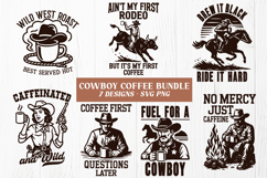 Cowboy Coffee SVG Bundle PNG | 7 Funny Western Coffee Quotes Product Image 1