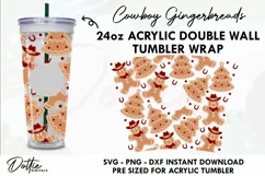 Gingerbreads Starbucks 24oz Acrylic Tumbler Cup SVG File Product Image 1