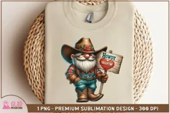 Cowboy Valentine Gnome png, Howdy Valentine sublimation png Product Image 3