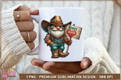 Cowboy Valentine Gnome png, Howdy Valentine sublimation png Product Image 4