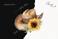 Watercolor Sunflower Cowboy Clipart | Watercolor Sunflower Product Image 2