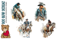 Watercolor Cowboy Clipart Product Image 1