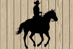 Cowboy riding a horse silhouette SVG Product Image 1