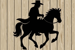 Cowboy riding a horse silhouette SVG Product Image 1