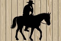Cowboy riding a horse silhouette SVG Product Image 1