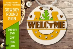 Cowboy Round Sign Laser Cut. Cowboy Western SVG Product Image 1
