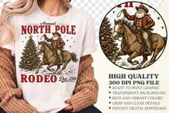 Cowboy Santa Western Christmas PNG, Retro Vintage Design Product Image 1