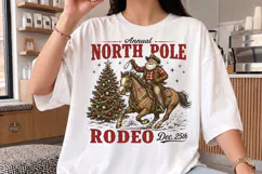 Cowboy Santa Western Christmas PNG, Retro Vintage Design Product Image 2