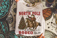 Cowboy Santa Western Christmas PNG, Retro Vintage Design Product Image 3