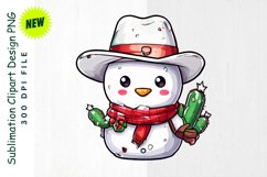 Cowboy Snowman &amp; Christmas Cactus Clipart Product Image 1