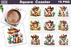 Animals Square Coaster Bundle | Animals Flowers Coaster Product Image 5