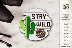 Cowboy tiered tray decors Laser Cut. Western SVG Product Image 7