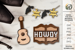 Cowboy tiered tray decors Laser Cut. Western SVG Product Image 10