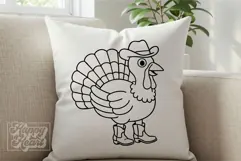 Cowboy Turkey SVG PNG - Thanksgiving Decor Sweater Shirt Product Image 1