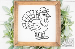 Cowboy Turkey SVG PNG - Thanksgiving Decor Sweater Shirt Product Image 5