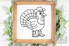 Cowboy Turkey SVG PNG - Thanksgiving Decor Sweater Shirt Product Image 5