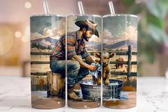 Cowboy Tumbler Wrap, Highland Cow Tumbler, Western Tumbler Product Image 1