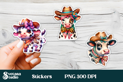 Cute highland cow stickers bundle | Farm animal stickers Product Image 11