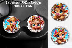 Cute cow in wall car coaster | Cow farm coaster design Product Image 1