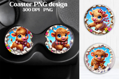 Cute cow in wall car coaster | Cow farm coaster design Product Image 1