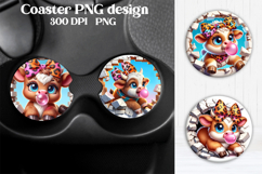 Cute cow in wall car coaster | Cow farm coaster design Product Image 1