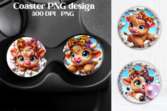 Cute cow in wall car coaster | Cow farm coaster design Product Image 1