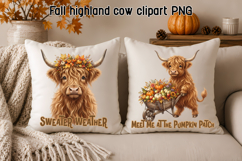 Cute Highland Cow PNG | Cozy Season Clipart Product Image 1