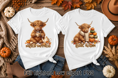 Pumpkin Patch Highland Cow PNG Clipart Product Image 1