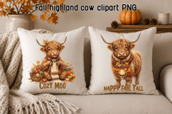 Harvest Season Highland Cow PNG Design Product Image 1