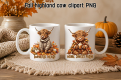 Pumpkin Wishes Highland Cow PNG Design Product Image 1