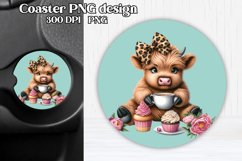 Highland cow coffee car coaster | Cow coaster design Product Image 1