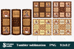 Cute cow coffee tumbler | Coffee quotes tumbler PNG Product Image 1