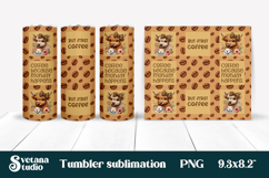 Highland cow coffee tumbler | Coffee quotes tumbler design Product Image 1