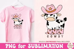 Cowdy Png, Cute cow png Sublimation Product Image 2