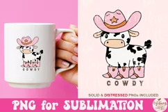 Cowdy Png, Cute cow png Sublimation Product Image 3