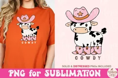 Cowdy Png, Cute cow png Sublimation Product Image 4