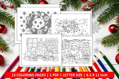 Traditional Christmas coloring page with Santa Product Image 1