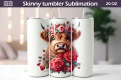 Highland Cow Tumbler I Cute Cow Roses Tumbler Product Image 1