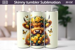 Highland Cow Tumbler I Cute Cow Roses Tumbler Product Image 1