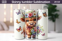 Cute Cow Wildflowers Tumbler | Cow Flowers Tumbler Product Image 1